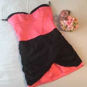 Bebe Strapless Bustier Top Dress - small